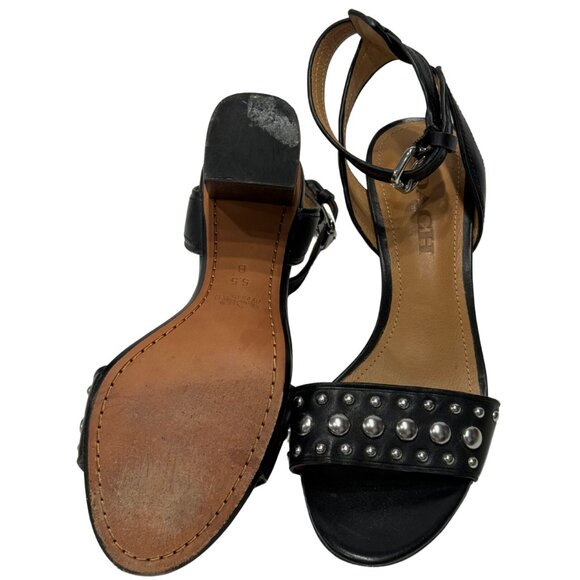 Coach black block heel sandals size 5.5B - Picture 2 of 5